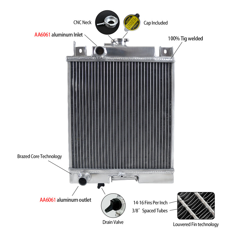 40mm 2Row Aluminum Radiator Compatible For 1989-1994 Suzuki Swift GTI SF/Geo Metro/Firefly 1.0L 1.3L 1.6L