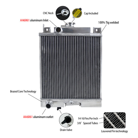 40mm 2Row Aluminum Radiator Compatible For 1989-1994 Suzuki Swift GTI SF/Geo Metro/Firefly 1.0L 1.3L 1.6L