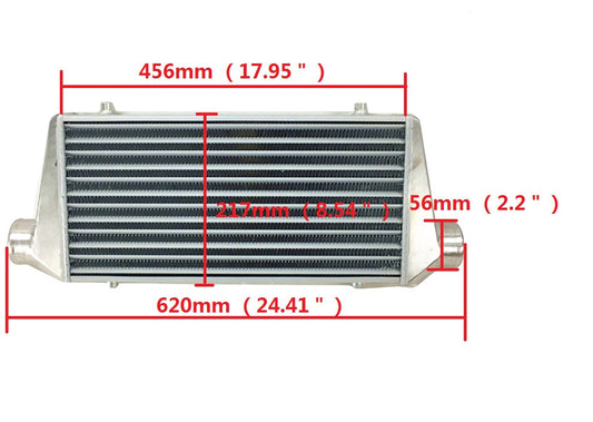 460 x 230 x 50mm FMIC ALUMINUM INTERCOOLER 2.25" INLET/OUTLET TURBO Tube and Fin