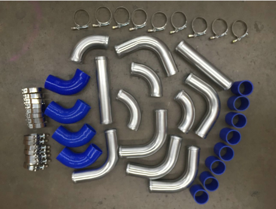 3"76MM Aluminum Universal Intercooler Turbo Piping Blue hose T-Clamp kits 12pcs