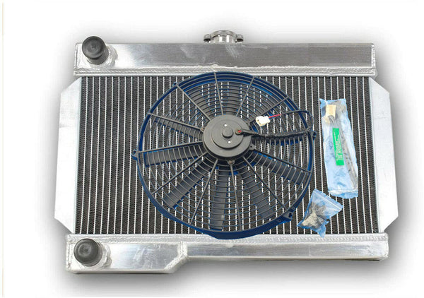 Aluminum Radiator + FAN For 1962-1974 ROVER MG B MGB GT NIB MT 1.8L 1798cc FIT 63 64 65 66 67 68 69 70 71 72 73