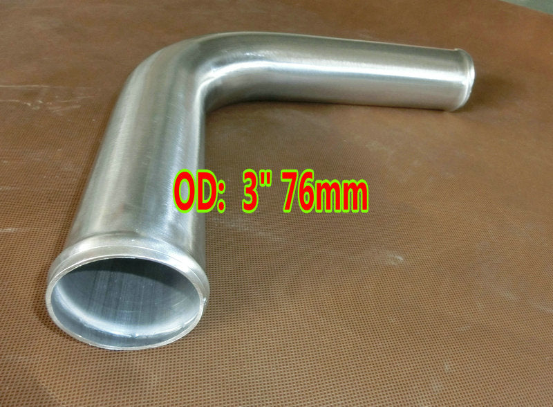 CHR 75 Degree 38mm/51mm/57mm/63mm/76mm L=600mm Elbow Aluminum Hose Turbo Intercooler Pipe Piping OD 1.5"/2"/2.25"/2.5"/3" inch