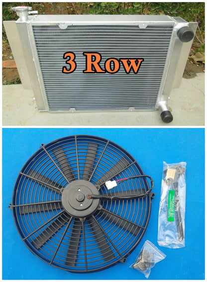 Aluminum Radiator & FAN FOR Mazda RX2 RX3 RX4 RX5 RX7 without Heater pipe