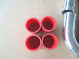3" 76mm aluminum universal Intercooler Turbo Piping pipe & RED hose & Clamps