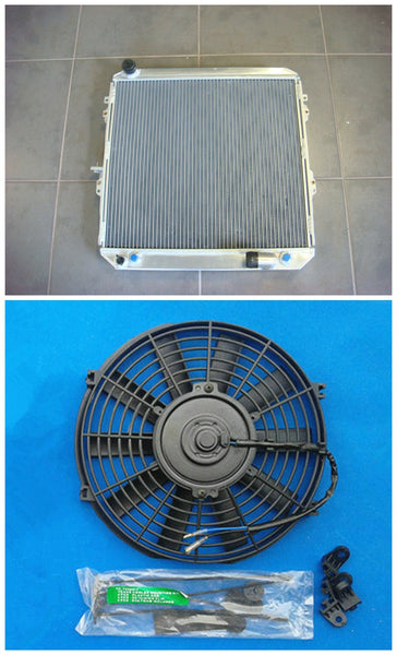 Full aluminum alloy radiator & Fan for Toyota Surf HILUX 2.4/2.0 LN130 AT/MT