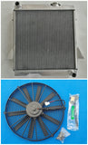 2 core Aluminum Radiator & Fan for Triumph TR6 1969-1974/TR250 1967 1968