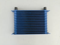 262mm Blue Aluminum Universal 15 Row Engine Transmission AN10 10-AN Mocal Style Oil Cooler + 7" Electric Fan Kit