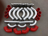 2.5" Aluminum Universal Intercooler Turbo Piping Red hose T-Clamp kits 12pcs NEW