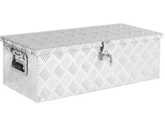 30"× 13"×10" (762 ×330 ×254mm)ALUMINUM PICKUP TRUCK TRUNK BED TOOL BOX TRAILER STORAGE+LOCK NEW