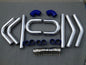 FOR 3" 76 mm Aluminum Universal Intercooler Turbo Piping pipe & Blue hose kits