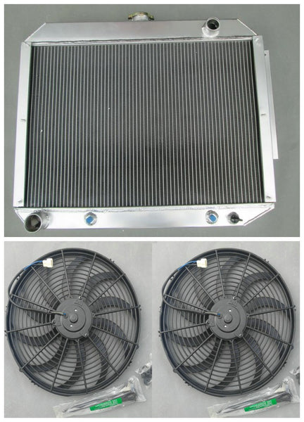 3Row Aluminum Radiator & Fans for 1966-1970 Chrysler Dodge Plymouth Fury Polara/Monaco/300/300C/Imperial/New Yorker 7.2L V8