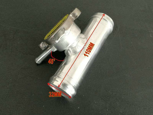 Aluminum Radiator Tuck In Line Remote CNC Billet Fill Filler Neck 32 mm 1.25" OD