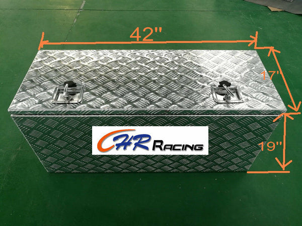42"x17"x19" ALUMINUM PICKUP TRUCK TRUNK UNDER BED TOOL BOX TRAILER STORAGE - CHR Racing
