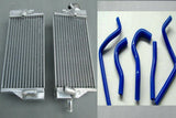 ALUMINUM RADIATOR and blue hose for HONDA CR 125 R CR125R CR125 2-STROKE 2004 04 - CHR Racing