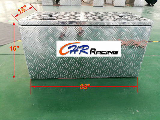 914x406x457mm Aluminum Chequer Plate Tool Box Van Trailer Chest PickUp Lorry Tractor Truck Dumper Metal ToolBox DIY 36"x16"x18"