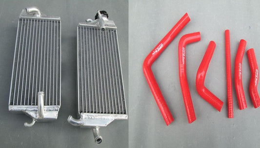 FOR Honda CR250 CR 250 R 2000 2001 aluminum radiator + red silicone Y hose